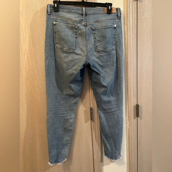 7 For All Mankind Luxe Vintage The Ankle Skinny in Flora Sz 32 Women’s Scalloped - Picture 4 of 11